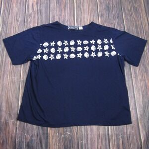 CST SPORT Womens 1X Blue T-Shirt Short Sleeve Crew Neck Vintage 90s
